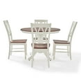 thumbnail image 4 of Crosley Furniture Shelby Wood 5 Piece 42"Round Pedestal Dining Set in White, 4 of 5