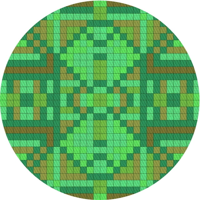 Ahgly Company Machine Washable Indoor Square Transitional Dark Lime Green Area Rugs, 3' Square