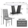 thumbnail image 2 of Linen Tufted Dining Room Chairs Set of 6, Accent Diner Chairs Upholstered Fabric Side Stylish Kitchen Chairs with Metal Legs and Padded Seat - Gray, 2 of 9