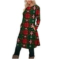 thumbnail image 6 of Tnhcen Women's Plaid Long Sleeve Dress Plus Size S - 2XL Casual Tunic Pocket Elastic Waist Smocked Bodice Soft 95% Polyester 5% Spandex Stretchy Dress, 6 of 6