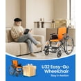 thumbnail image 6 of VOCIC Ultra Lightweight Wheelchair for Adults, Swing-Away Footrests, Aluminum Frame, 300 lbs Capacity, Orange, 6 of 10