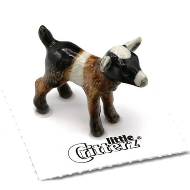 Little Critterz Goat Kid Chiumbo Animal Hand-painted - Home Decor Animal Birthday Gift Decorative Figurine - Miniature Porcelain Figurine