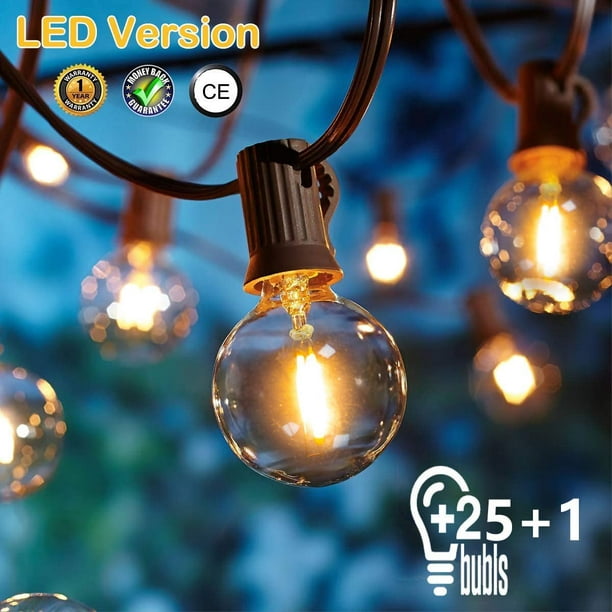 Guirlande lumineuse d'extérieur à 40 LED, étanche IP44, éclairage