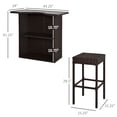thumbnail image 2 of 5-Piece Dark Brown PE Rattan Patio Bar Set with Glass Top Table & 4 Stools - Outdoor High Top for Garden, Deck & Poolside Entertaining, 2 of 7