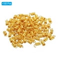 thumbnail image 3 of Unique Bargains Cord End Caps, 100Pcs 4x9mm Metal Spring Coil End Tips Crimp Terminators Caps Gold Tone, 3 of 5