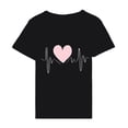 thumbnail image 5 of Fesfesfes Women T Shirt Women's Valentine's Day Love Printed Short Sleeved T-shirt Top Short Sleeved Round Neck Top/Shirt Raglan Shirt Women S(US:4), 5 of 6