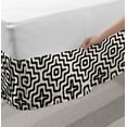 thumbnail image 2 of Abstract Geometry Bed Skirt, Geometric Curved Stripes Wavy Lines Bicolored Pattern, Elastic Bedskirt Dust Ruffle Wrap Around for Bedding Decor, 4 Sizes, Charcoal Grey Champagne, by Ambesonne, 2 of 2