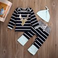 thumbnail image 2 of Arvbitana Baby Boy’s Long-sleeved Trousers Suit Fresh Fawn T-shirt  Elastic Long Pants and Hat, 2 of 7