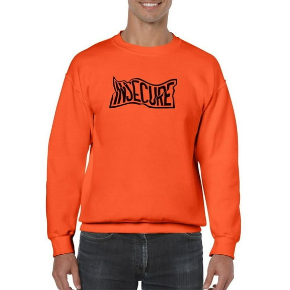Insecure Slanted Slogan Sweatshirt Men - Men Sweatshirt, 4XL