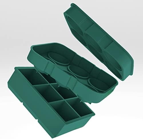 Silicone Ice Cube Trays – Large Silicone Molds for 2-Inch Ice Cubes and Spheres Whiskey Ice Cube Trays with Lids for Cocktails & Bourbon – Set of 2