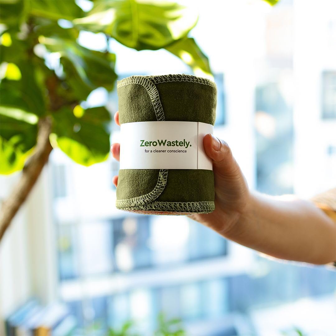 24 Reusable Toilet Paper Washable Roll - Bidet Towels Washable Toilet Paper - Cut Back & Waste Less with our Colored Super Soft, Absorbent & Re-Rollable Cloth Wipes - Jungle Edition
