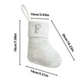 thumbnail image 5 of Plush 26 Letter Christmas Stocking,White Personalized Christmas Stockings with Embroidered Letters Soft Initial Christmas Stocking for Xmas Holiday Christmas Tree Fireplace Decor, 5 of 5
