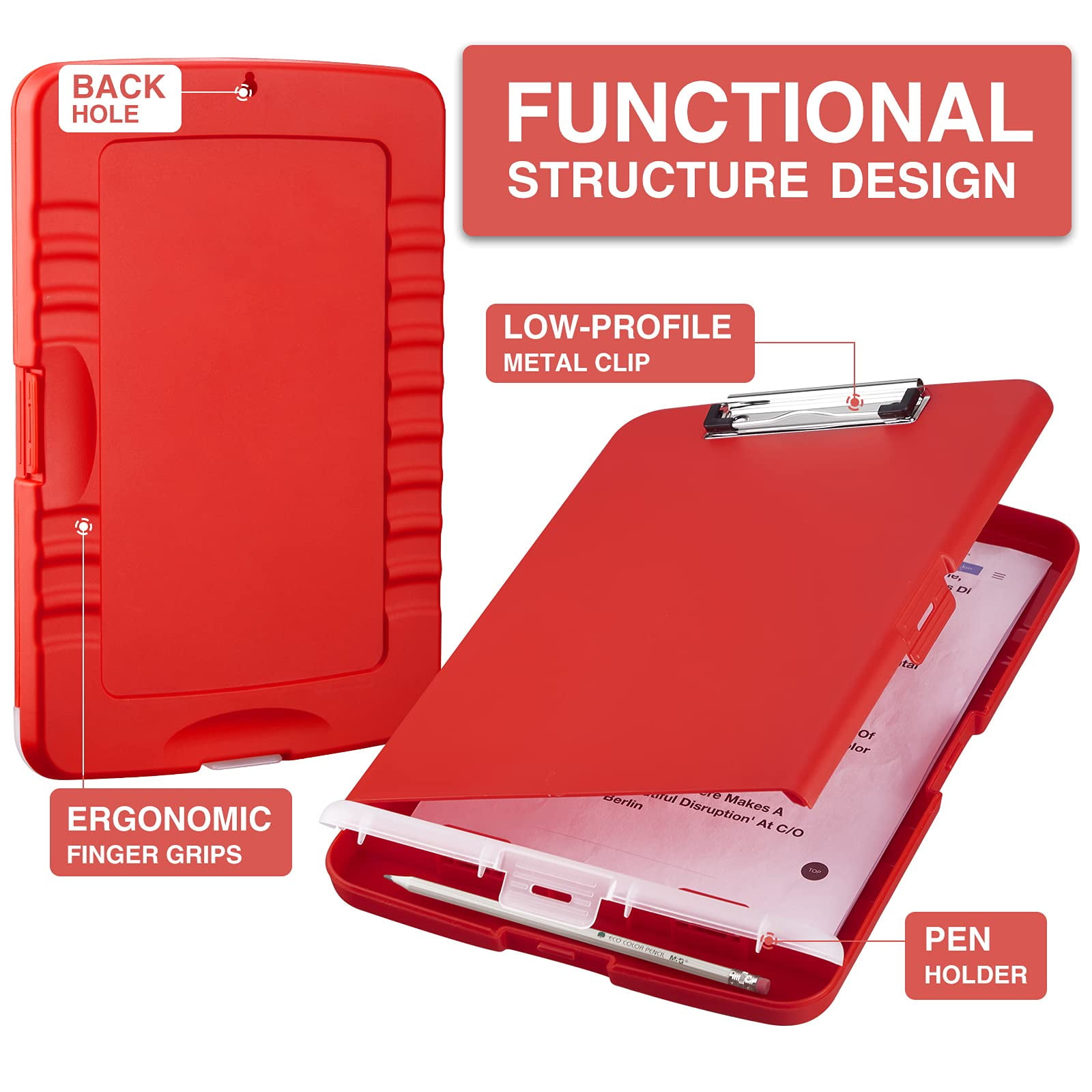 Clipboard with Storage, High Capacity Nursing Clipboards with Pen