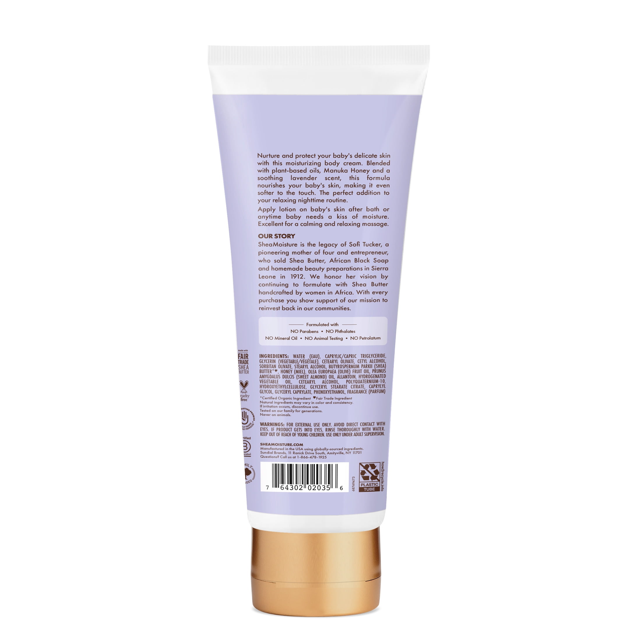 (2 pack) SheaMoisture Baby Moisturizer For Delicate Hair And Skin Manuka Honey & Lavender Nighttime Hair And Skin Care Regimen ,8 oz