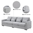 thumbnail image 2 of ARCTICSCORPION Linen Modern 104" 4 Seater Sofa with Pillows, Light Gray, 2 of 9