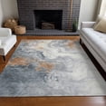 thumbnail image 6 of HomeRoots 622412 9 x 12 ft. Gray & Rust Abstract Washable Transitional Indoor & Outdoor Rectangle Area Rug, 6 of 8