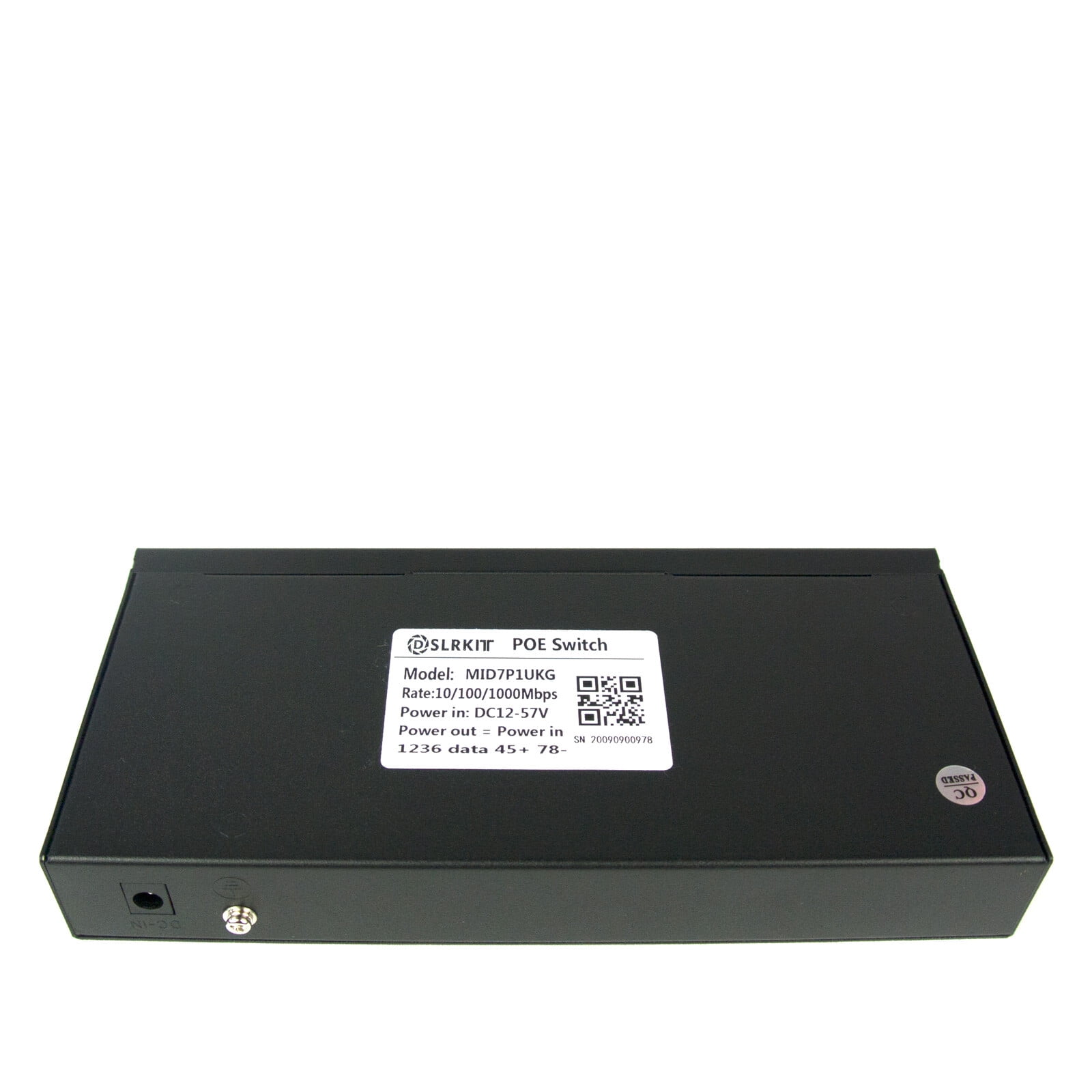 DSLRKIT ALL Gigabit 52V 120W 8 Ports 7 PoE Injector Power Over Ethernet Switch