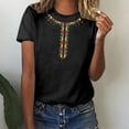 thumbnail image 2 of Penkiiy Women's Mexican Boho Embroidered Tops Short Sleeve Peasant Casual Loose Tunics Fall Blouse Shirts for Women,Vintage Floral Tunic Shirts, Flowers Embroidery Blouses 2XL Black, 2 of 6