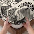 thumbnail image 3 of Twin XL Size Fitted Sheet Set - Cat 2 Piece Bedding Sets 16" Deep Pocket Fitted Sheet with 1 Pillowcases, Vintage Geometric Abstract Polka Dot Brushed Microfiber Hotel Luxury Bed Sheets, 3 of 9