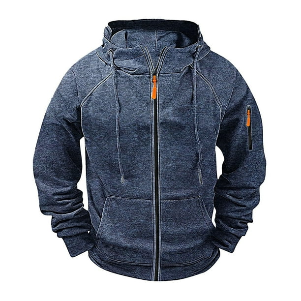 pstuiky manga larga para hombre, Sudadera deportiva de manga larga con capucha y bolsillos múltiples para hombre, estilo cargo, informal, para entrenamiento camisetas de hombre l
