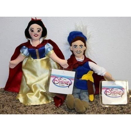 Snow White & Prince Set Plush Bean Bag Dolls 7" Rare Stuffed Authentic New Cute