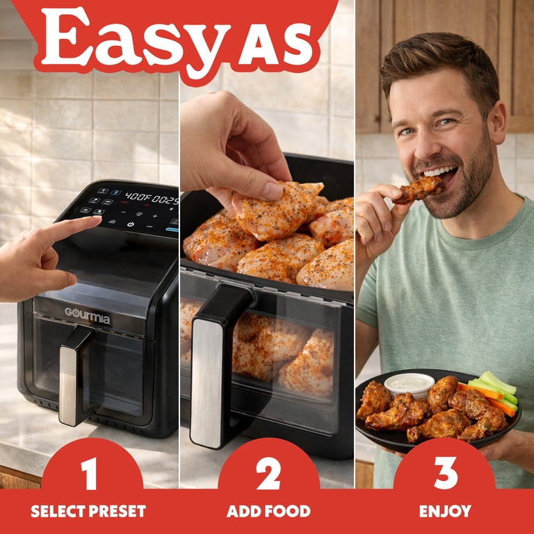 Gourmia Panorama 7-QT Digital Air Fryer with Panoramic View