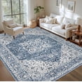 thumbnail image 2 of Area Rugs 10x14 Living Room Rug: Washable Rug Soft Vintage Boho Medallion Carpet Indoor Floor Non-Slip Stain Resistant Large Carpets for Bedroom Dining Room Farmhouse Nursery Home Office Blue, 2 of 18