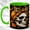 Green, variant on Leopard Bow Skull Coffee Mug, Gothic Autumn Mug, Ceramic 11 oz
