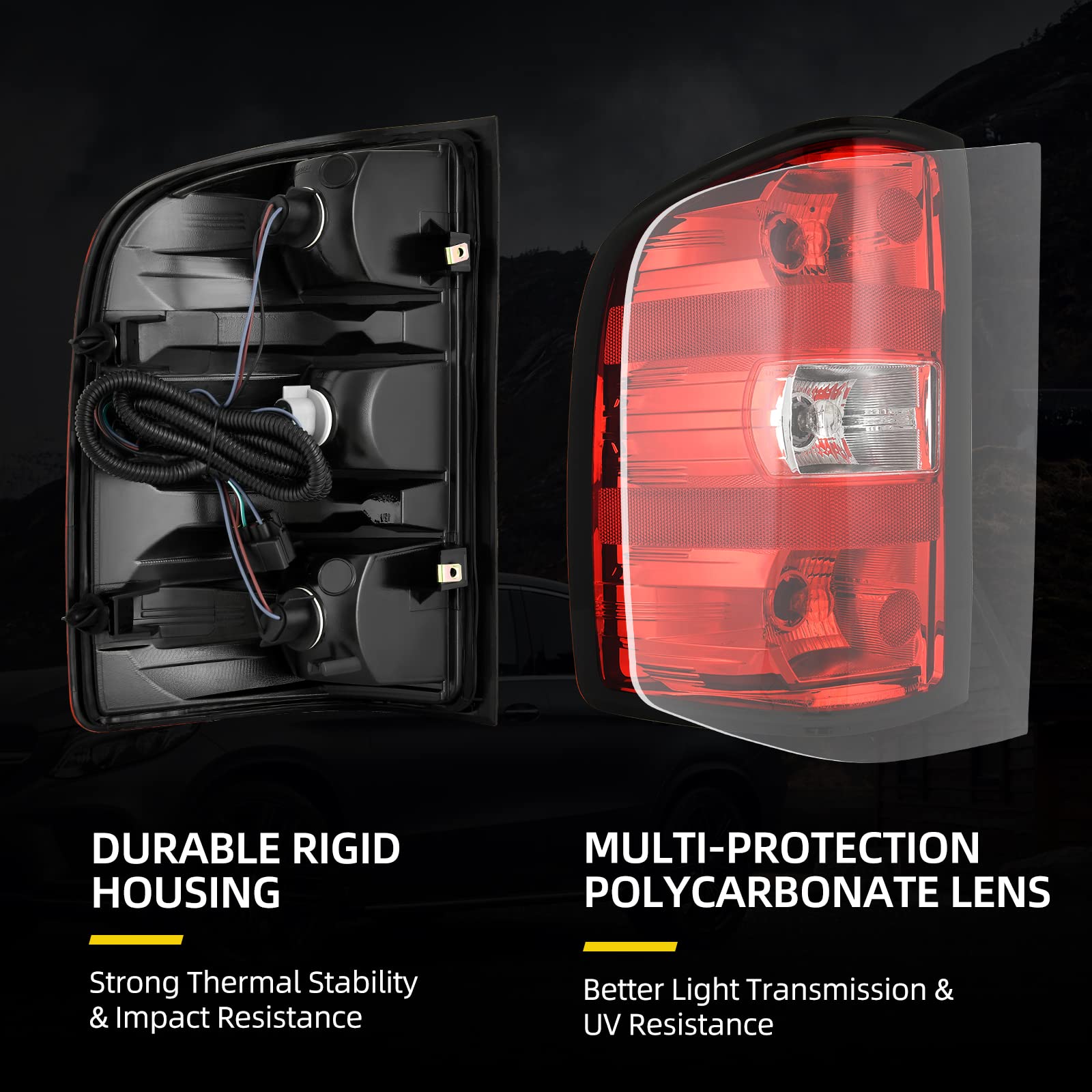 RVNI For 2007-2013 Chevy Silverado 1500 2500HD 3500HD Tail Lights Replacement Lamps