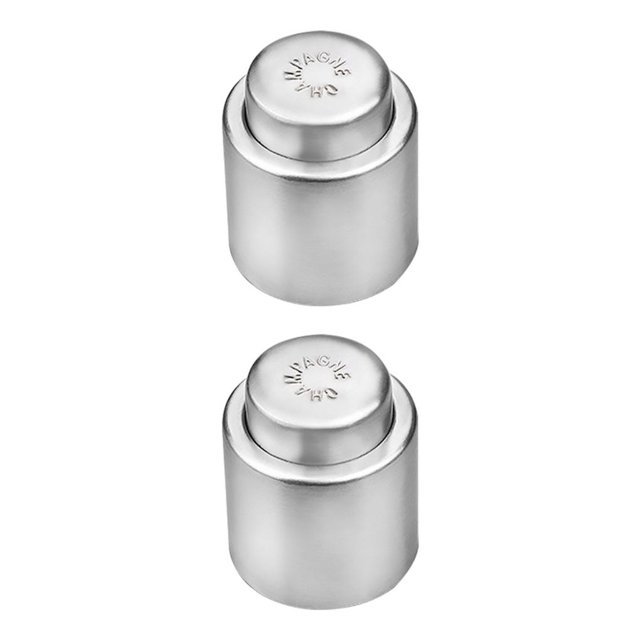 Kearding Tapón de botella de vino de acero inoxidable, sellador de champán de mantenimiento fresco, tapón a prueba de fugas resellable, Type3 NO3