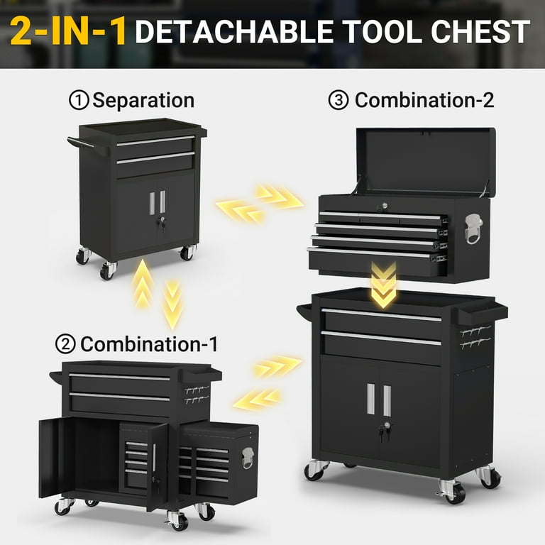 Walmart Black Friday Deals 2025 Seizeen 2-IN-1 Metal Tool Box, 8