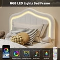 thumbnail image 2 of Suede Princess Upholstered Bed Frame with LED Headboard & Storage Drawer,Wooden Slats, Noise-Free, Heavy-Duty, Low Profile, No Box Spring Needed – Perfect for Kids, Girls, Boys, 2 of 7
