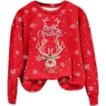 thumbnail image 5 of Chandail Sans Capuche Décontracté à Manches Longues et Col Rond pour Femmes, Imprimé de Noël Automne Hiver, 5 of 5