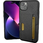 Smartish iPhone 15 Plus Wallet Case - Wallet Slayer Vol. 2 [Slim + Protective] Credit Card Holder with Kickstand - Black Tie Affair
