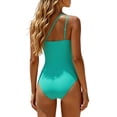 thumbnail image 2 of Conairie Women's One Shoulder Tummy Control One Piece Swimsuit Modest Full Coverage Bathing Suit Green S, 2 of 6