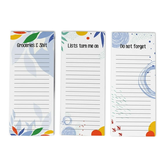 Inkdotpot Pack of 3 Magnetic Fridge To-Do List Notepads- Magnetic Memo Pads For Refrigerator-(50 Sheets Each)-Z7