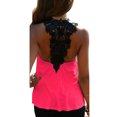 thumbnail image 2 of Mujeres Top de verano Casual sin mangas chaleco Camiseta Tank T-Shirt de encaje de ganchillo Abanopi Rosa XL, 2 of 7