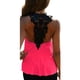thumbnail image 2 of Top de verano para mujer, chaleco sin mangas, camiseta sin mangas con encaje de ganchillo Irfora Rosa XL, 2 of 7