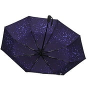 Uhuya Compact Travel Umbrella, Starrys Umbrella, Windproof Stick Umbrella Anti- Protection Umbrella Black