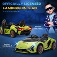 thumbnail image 5 of Aosom 12V Ride on Car, Lamborghini SIAN Licensed Battery Powered Electric Car for Kids with Remote Control, Horn, Music, & Headlights, Green, 5 of 9