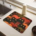 thumbnail image 5 of Dish Drying Mat Absorbent Dish Drainer Kitchen Counter 23.6x19.7inch Dish Drying Pad for Countertops Sinks Draining Racks Black Cat Surrounded by Pumpkins, 5 of 9