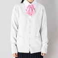 thumbnail image 2 of PMVFHDE Women's Winter Japanese Style Solid Color Cute Casual Long Sleeve Button Pocket Warm Sweater Cardigan White,M, 2 of 4