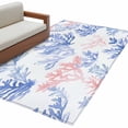 thumbnail image 2 of 3'x5' Area Rugs, Blue Pink Coral Indoor Outdoor Area Rug for Living Room Bedroom, Summer Coastal Beach Ocean Washable Bathroom Rugs Kitchen Floor Carpet Mats Home Decor Aesthetic, 2 of 8