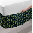 thumbnail image 2 of Exotic Bed Skirt, Forest Setting Portrayed with Various Leaves, Elastic Bedskirt Dust Ruffle Wrap Around for Bedding Decor, 4 Sizes, Indigo Multicolor, by Ambesonne, 2 of 2