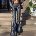 thumbnail image 2 of Giftesty Womens Pants Clearance!Fashion Women High Waisted Leather Solid Pants Casual Ladies Stretch Trousers, 2 of 4