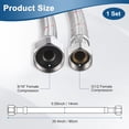 thumbnail image 3 of Conector de manguera de grifo Uxcell de 2 paquetes de 35 pulgadas, conector de rosca hembra de 9/16" x G1/2 para baño, 3 of 6