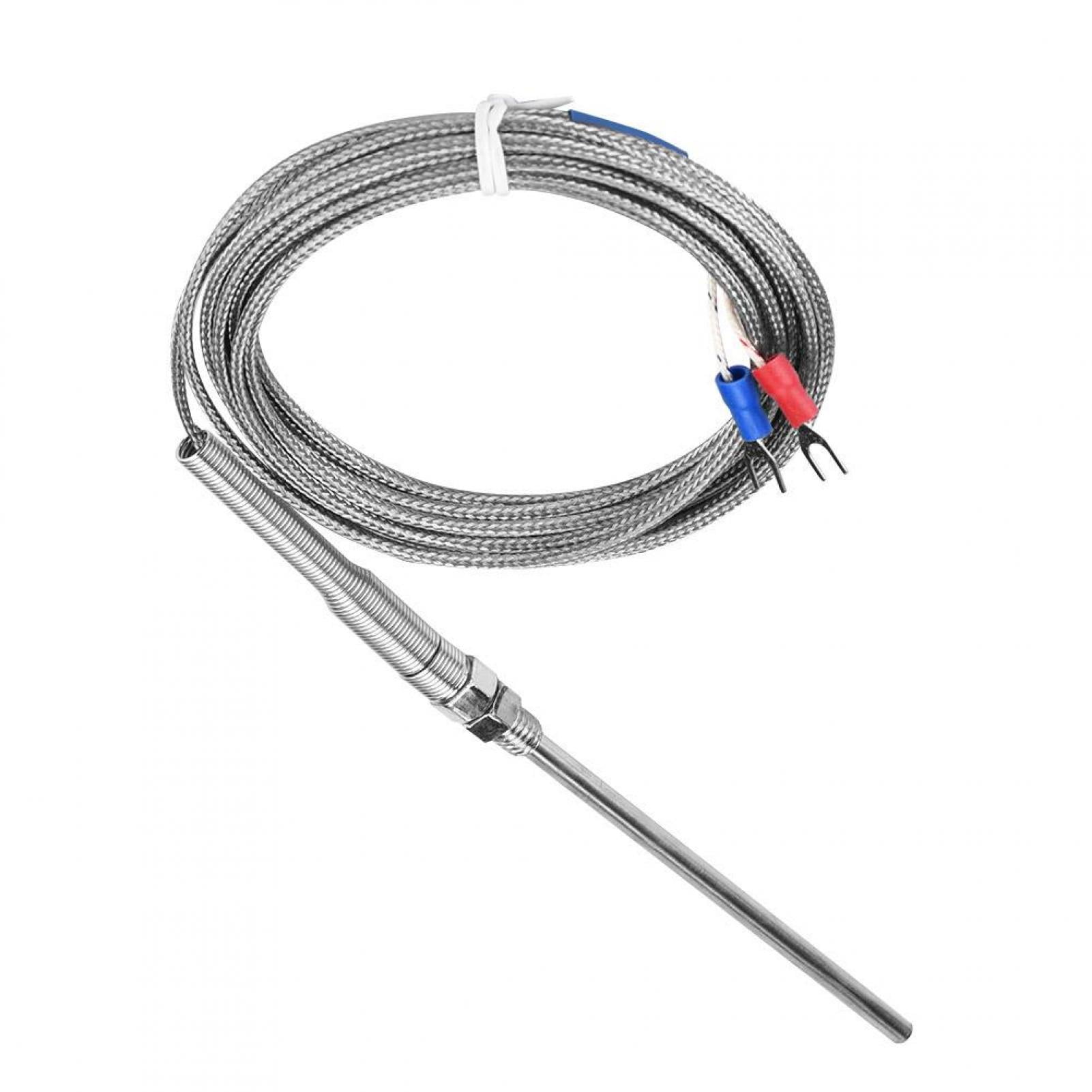 M8 Thread Type K Thermocouple 100mm Probe Temperature Sensor Wire 0-400℃ 4m Thermocouple Probe