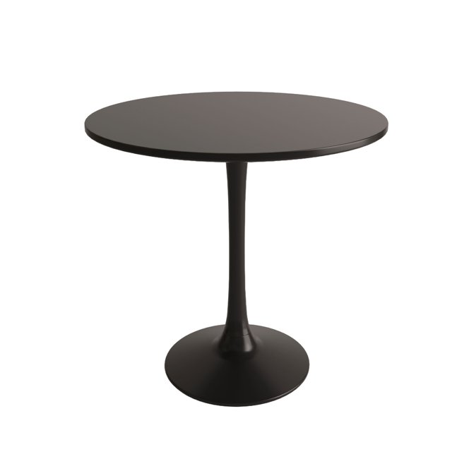 Velets Table à Manger/table Basse Tulipe Mi-Siècle Moderne avec Dessus Rond et Base Piédestal, Table Fonctionnelle pour Salle à Manger et Salon - Parfaite pour les Coins-Déjeuners et les Cuisines (Noir, 36 Pouces)