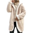 thumbnail image 1 of LUXUR Ladies Reversible Hooded Cardigan Loose Winter Outerwear Style-D XXL, 1 of 4