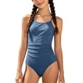 thumbnail image 3 of One Piece Swimsuit Girls 14-16 Fashion Striped Comfort Coverage Upf 50+ Adjustable Strap Bathing Suits Girl Swim Suit Kids Padded Swimwear, 3 of 8